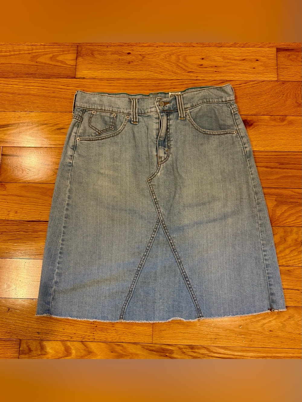 Levi's Light Blue Denim Midi Skirt